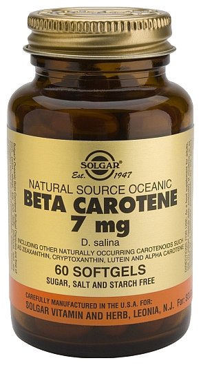 Солгар Бета-каротин 7мг капс №60