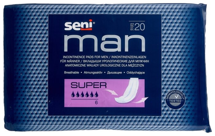 Вкладыши д/уролог.больных Seni Man super №20, Белла