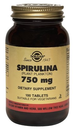 Солгар Спирулина 750мг, капс №80