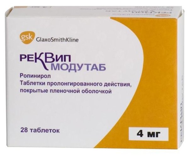 Реквип Модутаб, тбл п/о 4мг №28
