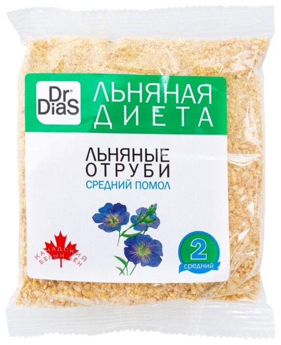 Dr.DiaS Отруби льняные Средний помол с льнян сем. 100 гр. №2