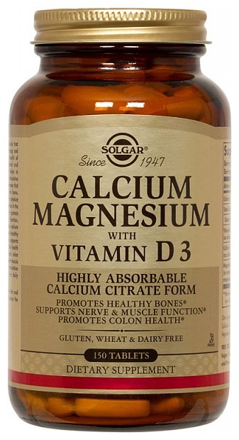 Солгар Кальций/магний/вит.D3, тбл №150