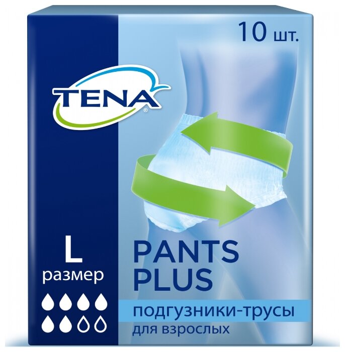Тена подгузники-трусы, №10 д/взросл.пантс плюс L