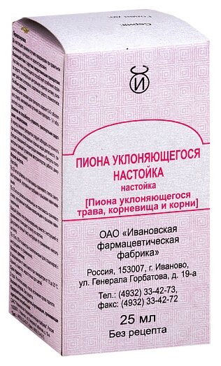 Пиона настойка, фл 25мл