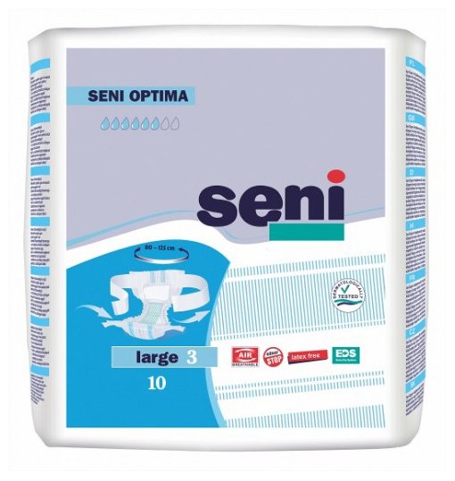 Подгузники Seni Optima Extra large с поясом №10 Белла