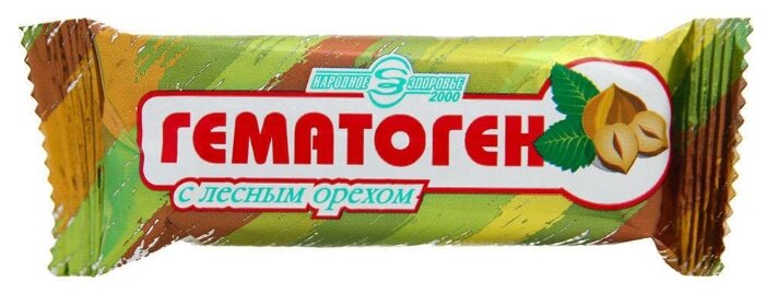 Гематоген Народный с лесным орехом, 40г