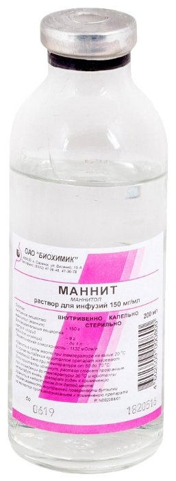 Маннит, р-р д/инф 15% 200мл фл №1